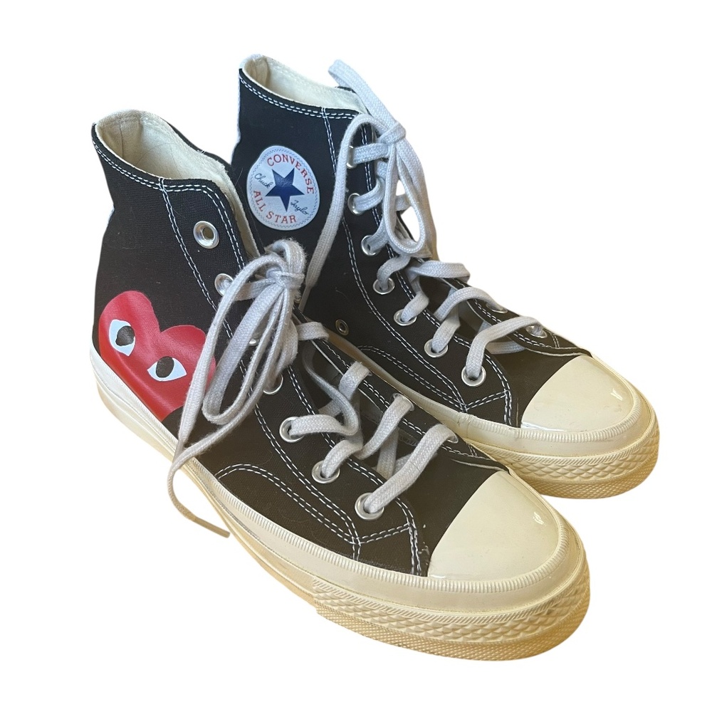 Converse x PLAY Comme des Garçons Black Chuck 70 Hi Top Sneakers Size 8 EUC
